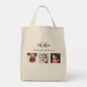 Monogramm-Foto-Collage Tragetasche (Rückseite)