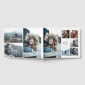 Monogramm Foto Collage Wedding Gästebuch (Voll)