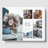 Monogramm Foto Collage Wedding Gästebuch (Vorderseite)