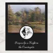 Monogramm-Foto der Black Rooster Silhouette Weinetikett (Einzelnes Label)