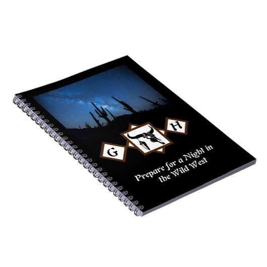 Monogramm-Foto der Bullskull-Silhouette Notizblock (Rechte Seite)