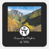 Monogramm-Foto der Bullskull-Silhouette Quadratischer Aufkleber (Vorderseite)