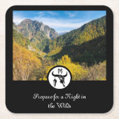 Monogramm-Foto der Bullskull-Silhouette Rechteckiger Pappuntersetzer (Vorderseite)