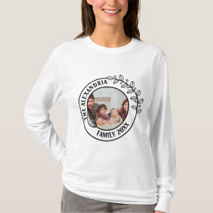 Monogramm-Foto der Minimalistischen Blumenfamilie T-Shirt