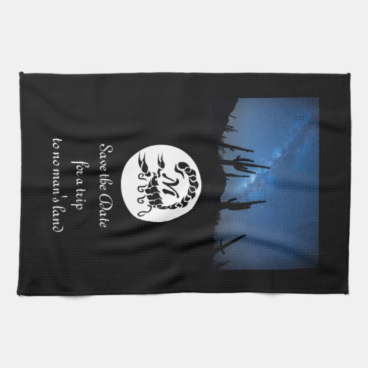 Monogramm-Foto der Schwarzen Skorpion-Silhouette Geschirrtuch (Horizontal)