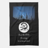 Monogramm-Foto der Schwarzen Skorpion-Silhouette Geschirrtuch (Vertikal)