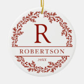 Monogramm-Foto der Weihnachtsknecht Keramik Ornament (Vorne)