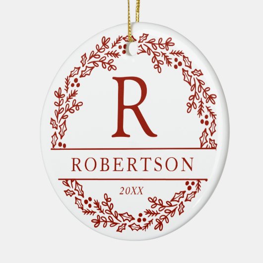 Monogramm-Foto der Weihnachtsknecht Keramik Ornament (Links)