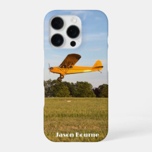 Monogramm Foto eines fliegenden Flugzeugs, Luftfah iPhone 16 Pro Hülle