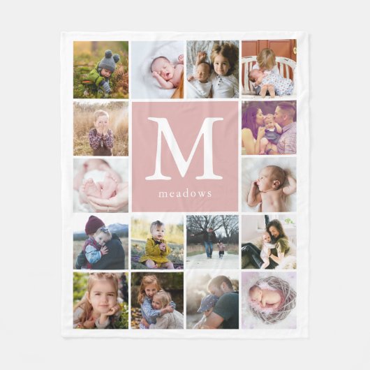 Monogramm-Foto Fleecedecke (Vorderseite)