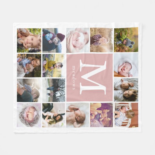 Monogramm-Foto Fleecedecke (Vorderseite (Horizontal))
