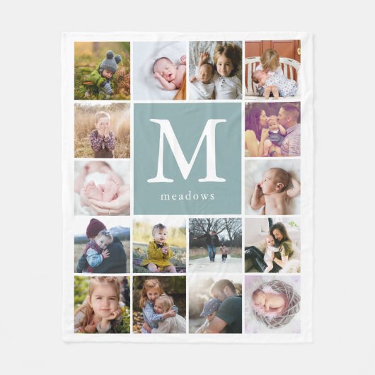 Monogramm-Foto Fleecedecke (Vorderseite)