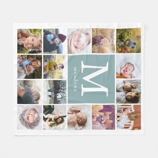 Monogramm-Foto Fleecedecke (Vorderseite (Horizontal))