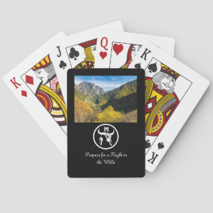 Monogramm-Foto für die Silhouette des weißen Längs Spielkarten