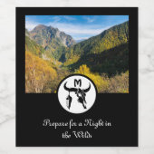 Monogramm-Foto für die Silhouette Schwarzer Dorn Weinetikett (Einzelnes Label)