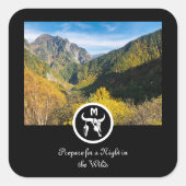 Monogramm-Foto für die Silhouette White Bull Quadratischer Aufkleber (Vorderseite)
