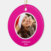 Monogramm-FOTO für rosa und weiße moderne Initiale Keramik Ornament (Links)