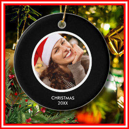 Monogramm-FOTO für Schwarzweiß-Familiennamen Keramik Ornament