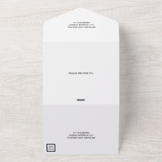 Monogramm-Foto-Hochzeit All In One Einladung (Außenbereich)