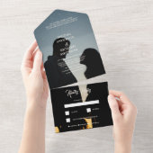 Monogramm-Foto-Hochzeit All In One Einladung (Abreißtisch)