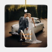 Monogramm-Foto-Hochzeit Keramikornament (Rückseite)