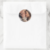 Monogramm-Foto-Hochzeit Runder Aufkleber (Tasche)