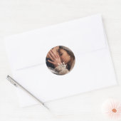 Monogramm-Foto-Hochzeit Runder Aufkleber (Umschlag)