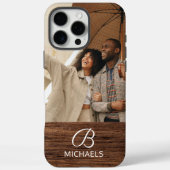 Monogramm Foto Holzkörner Holzkörner Personalisier Case-Mate iPhone Hülle (Rückseite)
