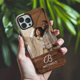 Monogramm Foto Holzkörner Holzkörner Personalisier iPhone 16 Pro Max Hülle
