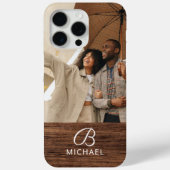 Monogramm Foto Holzkörner Holzkörner Personalisier Case-Mate iPhone Hülle (Rückseite)