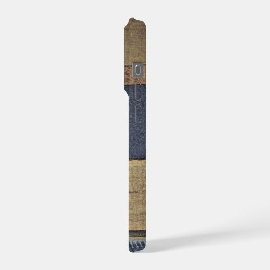 Monogramm Foto Holzkörner iPhone Hülle (Linke Seite)