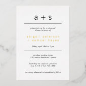 Monogramm Foto Minimale Probe Abendessen Folieneinladung (Vorderseite)