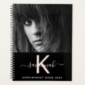 Monogramm Foto mit schwarzem Pfirsich 2026 Planer (Vorderseite)