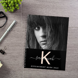 Monogramm Foto mit schwarzem Pfirsich 2026 Planer