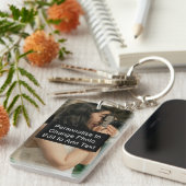 Monogramm-Foto-Name Acryltext 1-seitig Schlüsselanhänger (Vorderseite rechts)