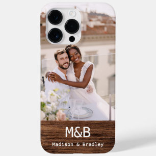 Monogramm-Foto-Paar Holz Personalisierter Name Case-Mate iPhone 14 Pro Max Hülle