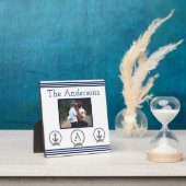 Monogramm-Foto-Rahmen für Navy Blue Nautic Anker Fotoplatte (InSitu)