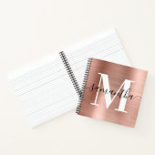 Monogramm-Foto-Rose für benutzerdefinierte Signatu Notizblock (Innenseite)