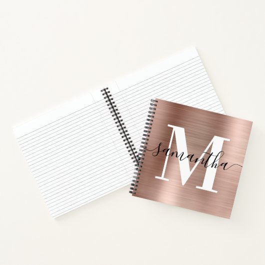 Monogramm-Foto-Rose für benutzerdefinierte Signatu Notizblock (Innenseite)