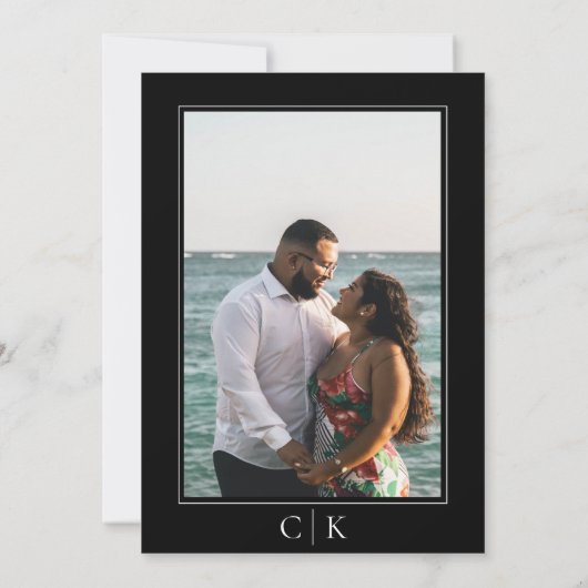 Monogramm-Foto Save The Date (Rückseite)