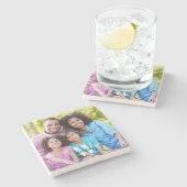 Monogramm-Foto Steinuntersetzer (Seitenansicht)