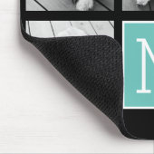 Monogramm-FotoCollage - Bis zu 5 Foto Schwarz Mousepad (Ecke)