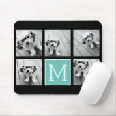 Monogramm-FotoCollage - Bis zu 5 Foto Schwarz Mousepad (Mit Mouse)