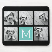 Monogramm-FotoCollage - Bis zu 5 Foto Schwarz Mousepad (Vorne)