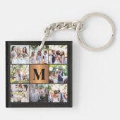 Monogramm-Fotocollage Familie Schlüsselanhänger (Rückseite)