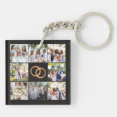Monogramm-Fotocollage-Familie Schlüsselanhänger (Rückseite)