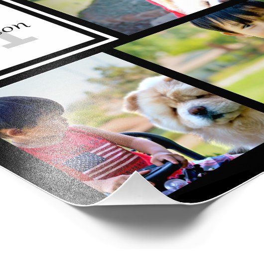 Monogramm-FotoCollage, fünf Bilder Fotodruck (Ecke)