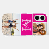 Monogramm-Fotocollage Pink Case-Mate iPhone Hülle (Rückseite (Horizontal))