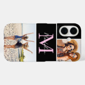 Monogramm-Fotocollage Schwarz Case-Mate iPhone Hülle (Rückseite (Horizontal))