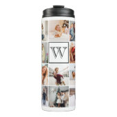 Monogramm FotoCollage White Thermosbecher (Vorderseite)
